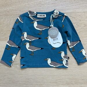 CarlijnQ Seagull Print Organic Cotton Top 62/68 NWT